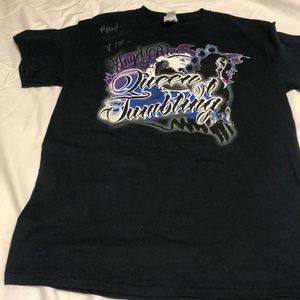 Angel Rice World Record Holder in Tumbling Signed Graphic Tee Black Medium